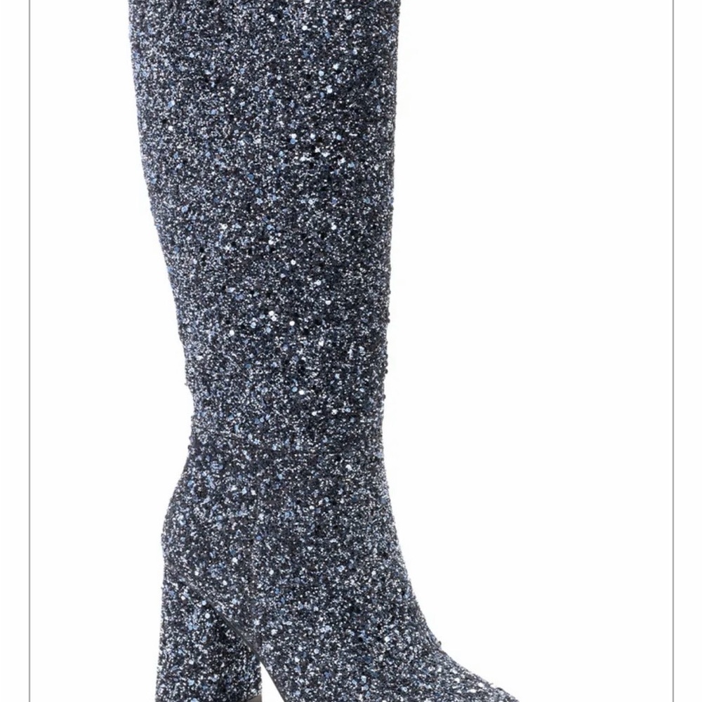 Corky's WIDE CALF Navy Glitter Boot (ship without box)